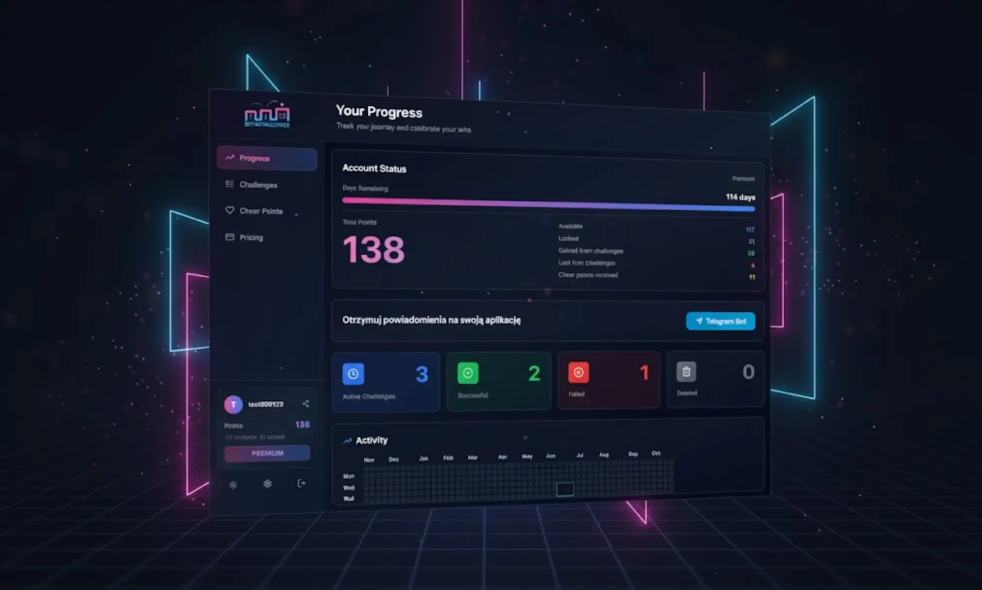 Bet4Challenge Dashboard Preview